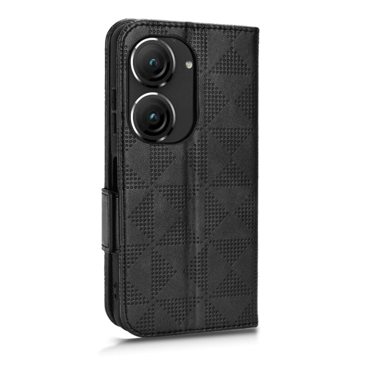 For Asus Zenfone 9 Symmetrical Triangle Leather Phone Case