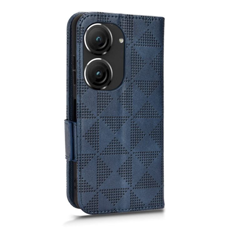 For Asus Zenfone 9 Symmetrical Triangle Leather Phone Case