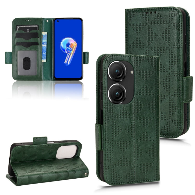 For Asus Zenfone 9 Symmetrical Triangle Leather Phone Case