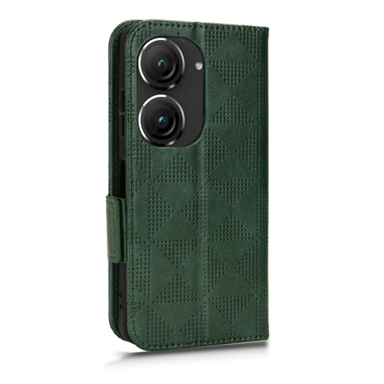 For Asus Zenfone 9 Symmetrical Triangle Leather Phone Case