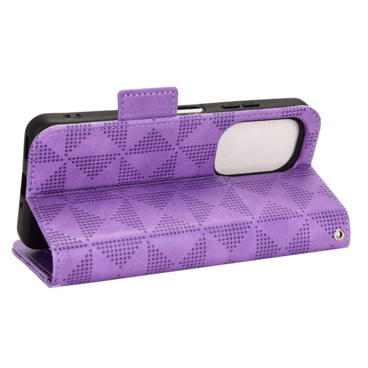 For Asus Zenfone 9 Symmetrical Triangle Leather Phone Case