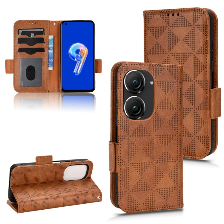 For Asus Zenfone 9 Symmetrical Triangle Leather Phone Case