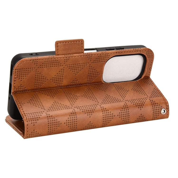 For Asus Zenfone 9 Symmetrical Triangle Leather Phone Case