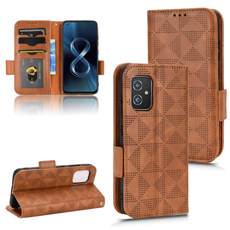 For Asus Zenfone 8 ZS590KS Symmetrical Triangle Leather Phone Case
