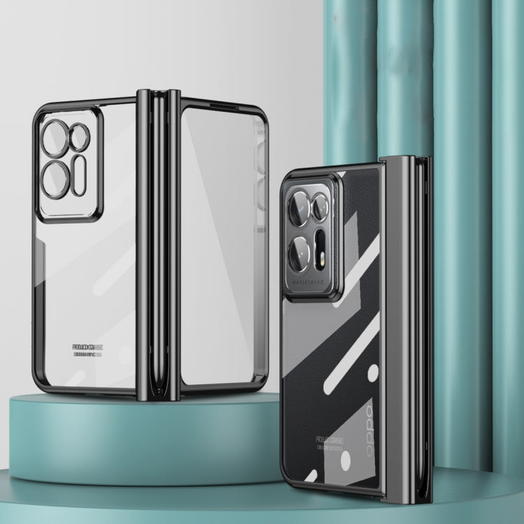 For OPPO Find N2 Integrated Electroplating Magnetic Transparent All-inclusive Phone Case with Pen Slot