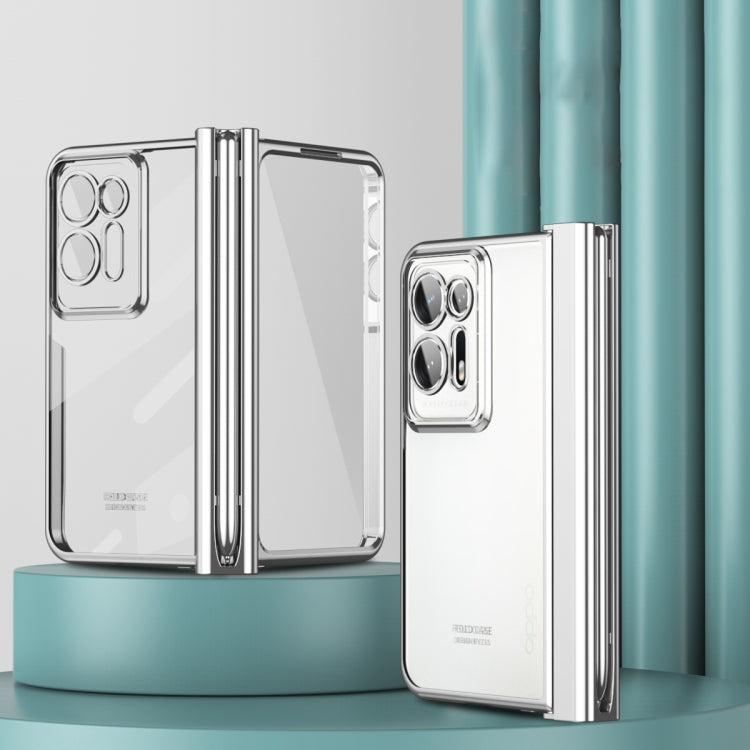 For OPPO Find N2 Integrated Electroplating Magnetic Transparent All-inclusive Phone Case with Pen Slot