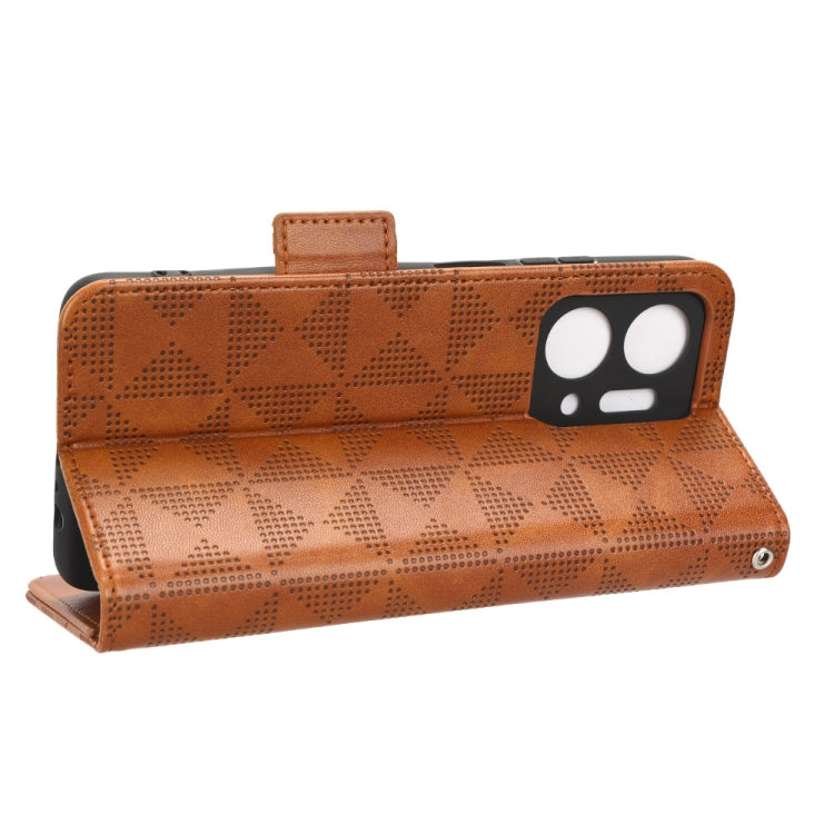 For Honor X7a Symmetrical Triangle Leather Phone Case