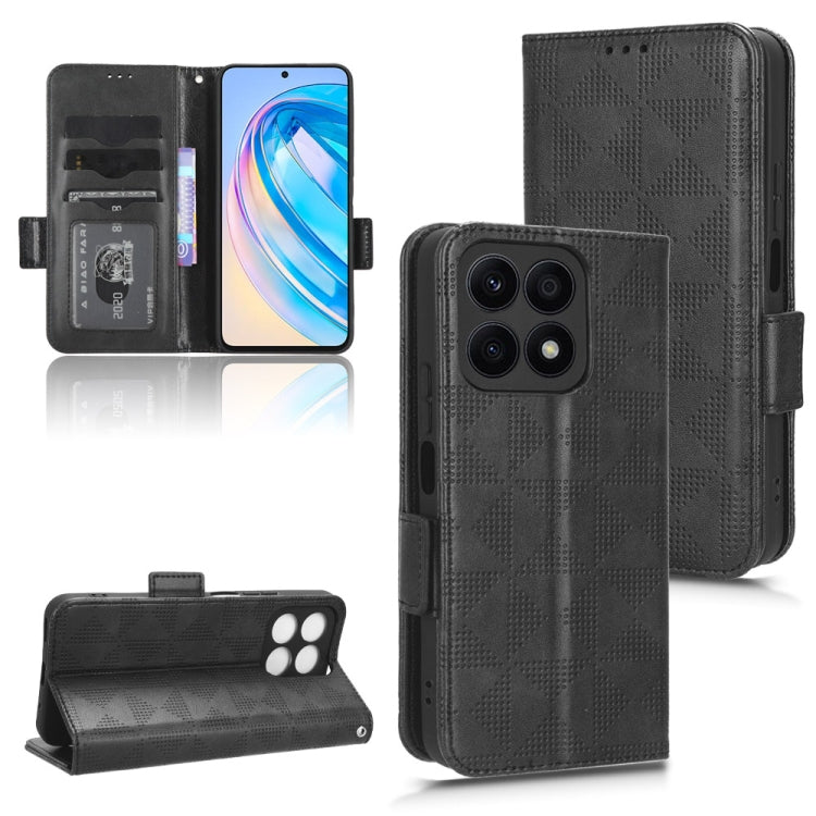 For Honor X8a Symmetrical Triangle Leather Phone Case