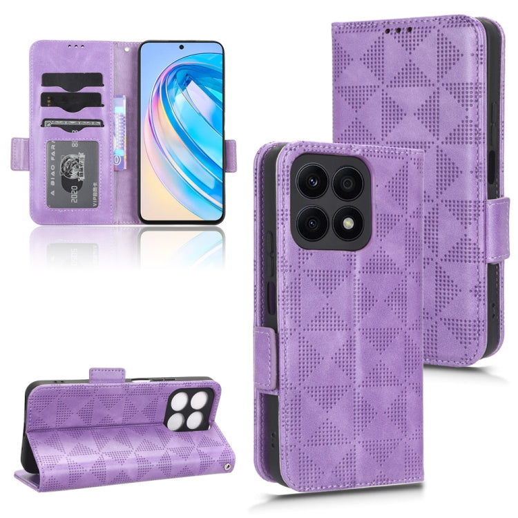 For Honor X8a Symmetrical Triangle Leather Phone Case