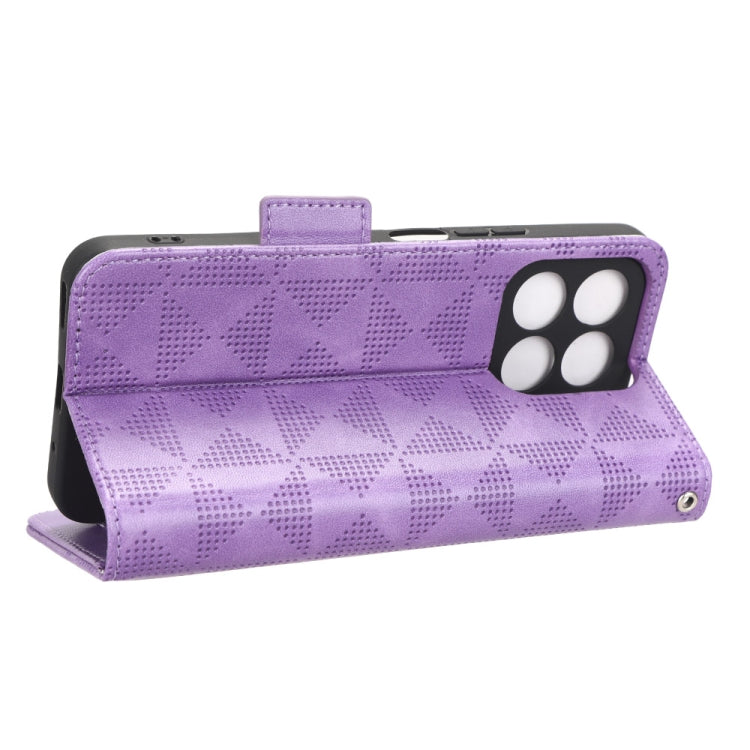 For Honor X8a Symmetrical Triangle Leather Phone Case