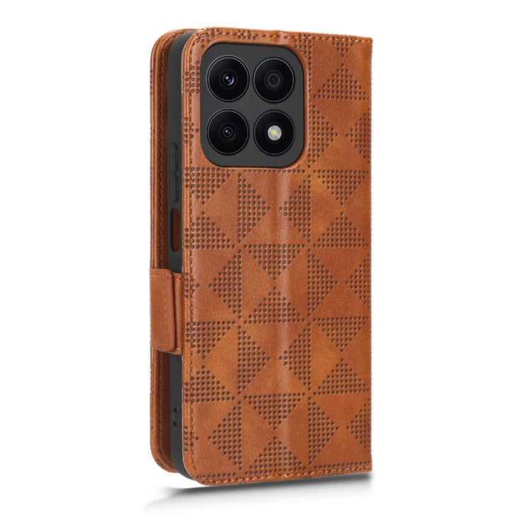 For Honor X8a Symmetrical Triangle Leather Phone Case