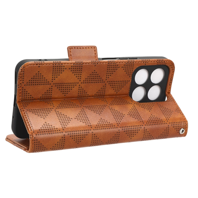 For Honor X8a Symmetrical Triangle Leather Phone Case