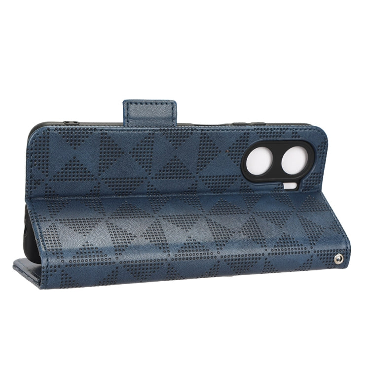 For Honor Play 40 Plus Symmetrical Triangle Leather Phone Case