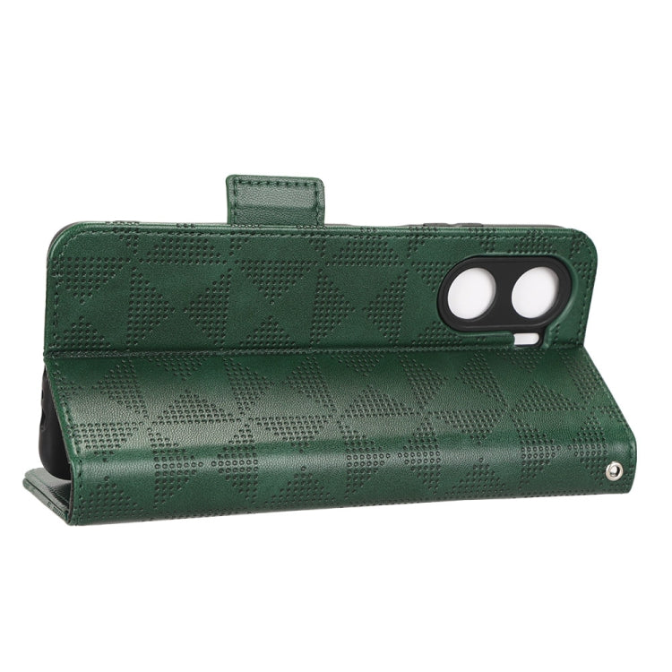 For Honor Play 40 Plus Symmetrical Triangle Leather Phone Case