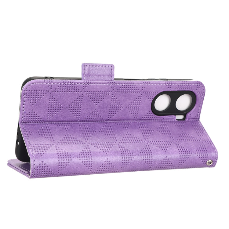 For Honor Play 40 Plus Symmetrical Triangle Leather Phone Case