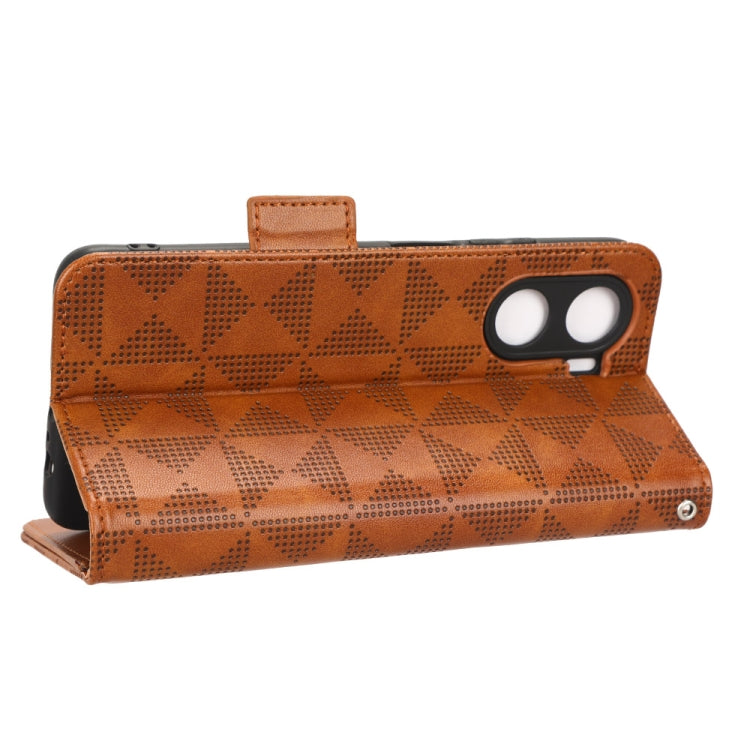 For Honor Play 40 Plus Symmetrical Triangle Leather Phone Case