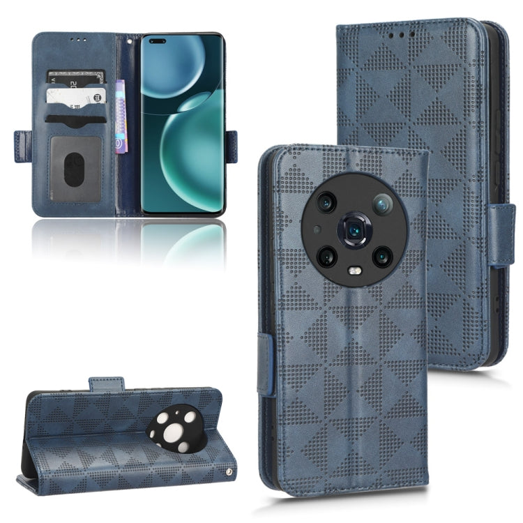 For Honor Magic4 Pro Symmetrical Triangle Leather Phone Case