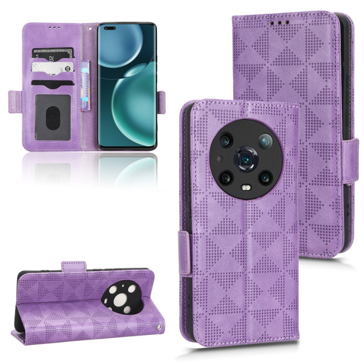 For Honor Magic4 Pro Symmetrical Triangle Leather Phone Case
