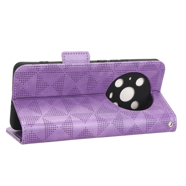 For Honor Magic4 Pro Symmetrical Triangle Leather Phone Case