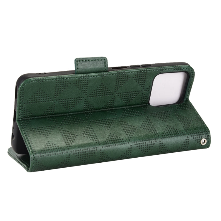 For Honor X8 Symmetrical Triangle Leather Phone Case