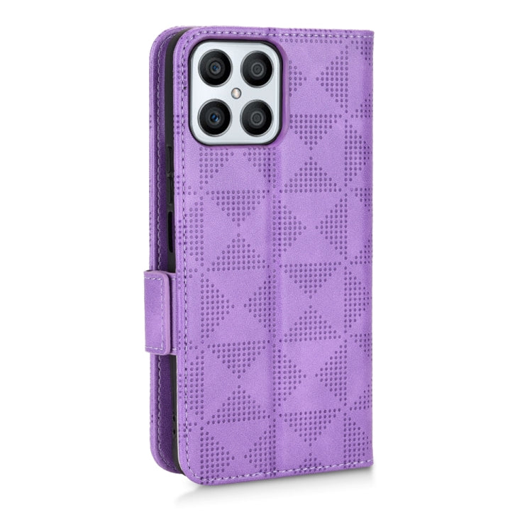 For Honor X8 Symmetrical Triangle Leather Phone Case