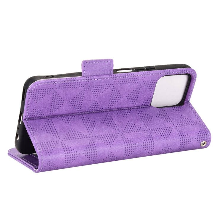 For Honor X8 Symmetrical Triangle Leather Phone Case