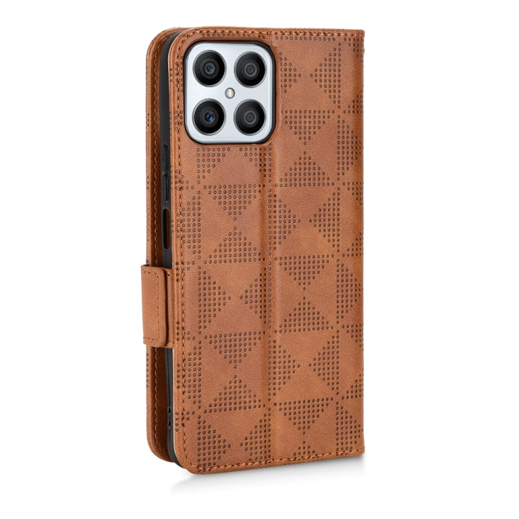 For Honor X8 Symmetrical Triangle Leather Phone Case