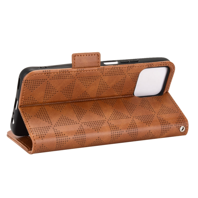 For Honor X8 Symmetrical Triangle Leather Phone Case