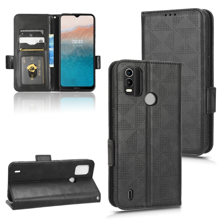 For Nokia C21 Plus Symmetrical Triangle Leather Phone Case