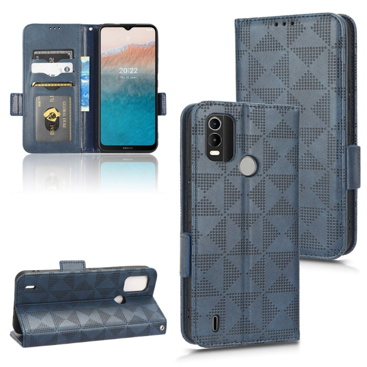 For Nokia C21 Plus Symmetrical Triangle Leather Phone Case