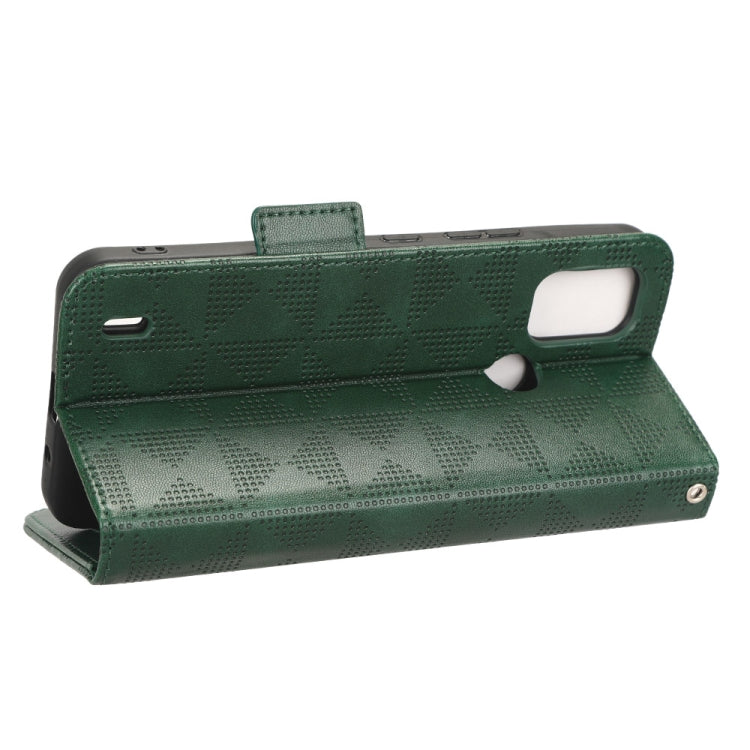 For Nokia C21 Plus Symmetrical Triangle Leather Phone Case