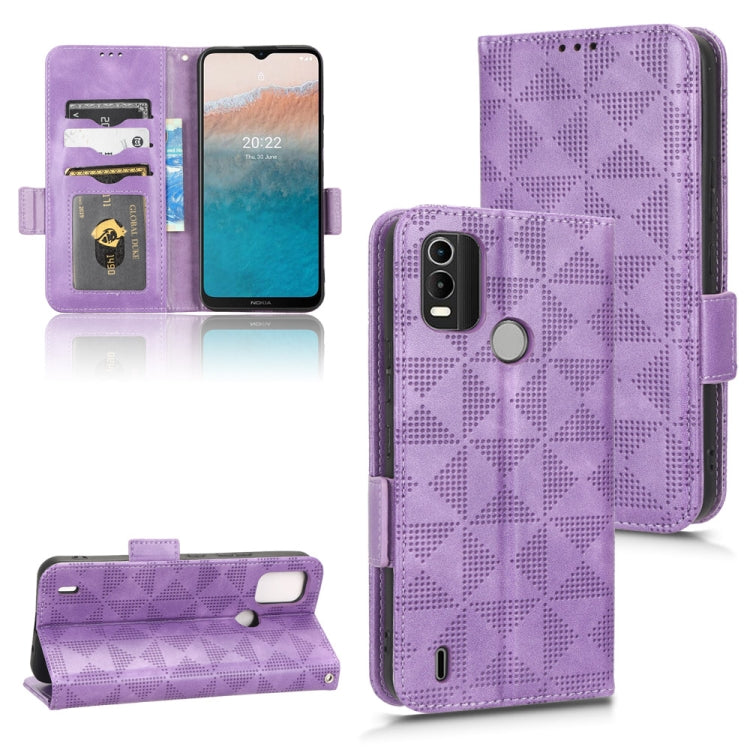 For Nokia C21 Plus Symmetrical Triangle Leather Phone Case