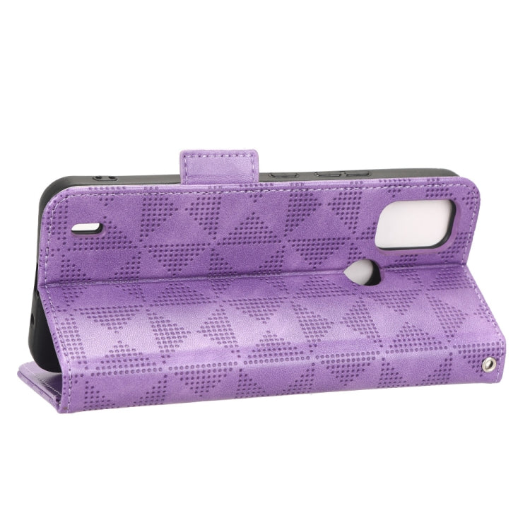 For Nokia C21 Plus Symmetrical Triangle Leather Phone Case