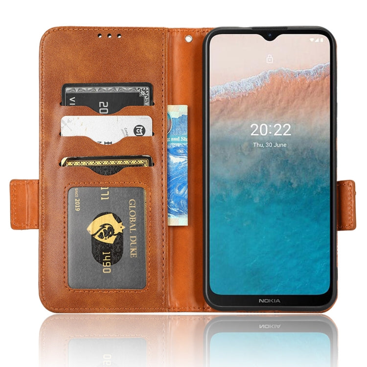 For Nokia C21 Plus Symmetrical Triangle Leather Phone Case