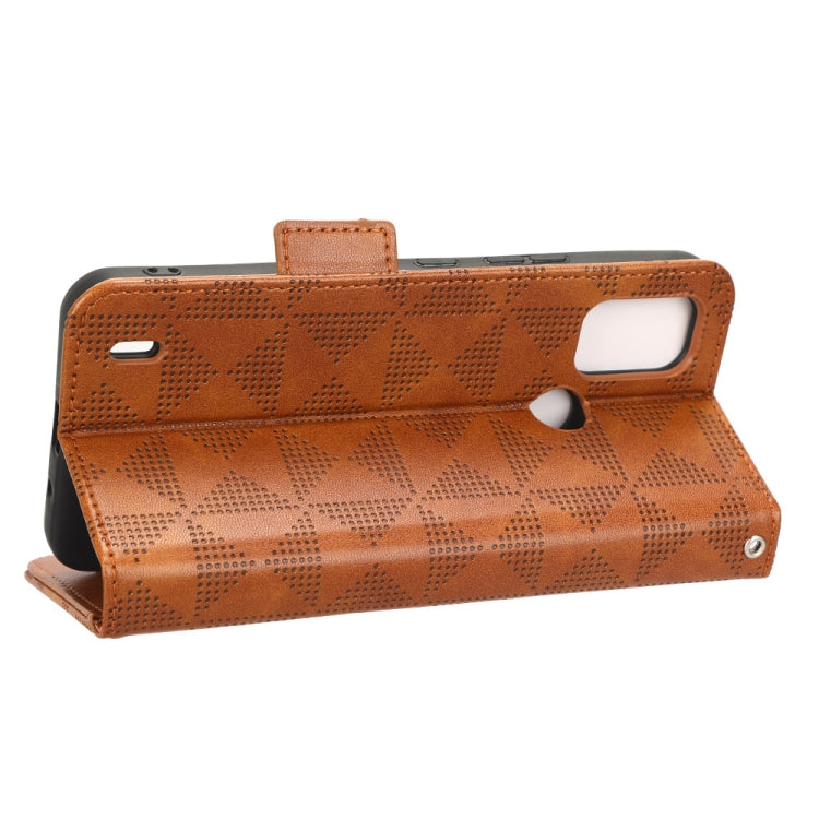 For Nokia C21 Plus Symmetrical Triangle Leather Phone Case