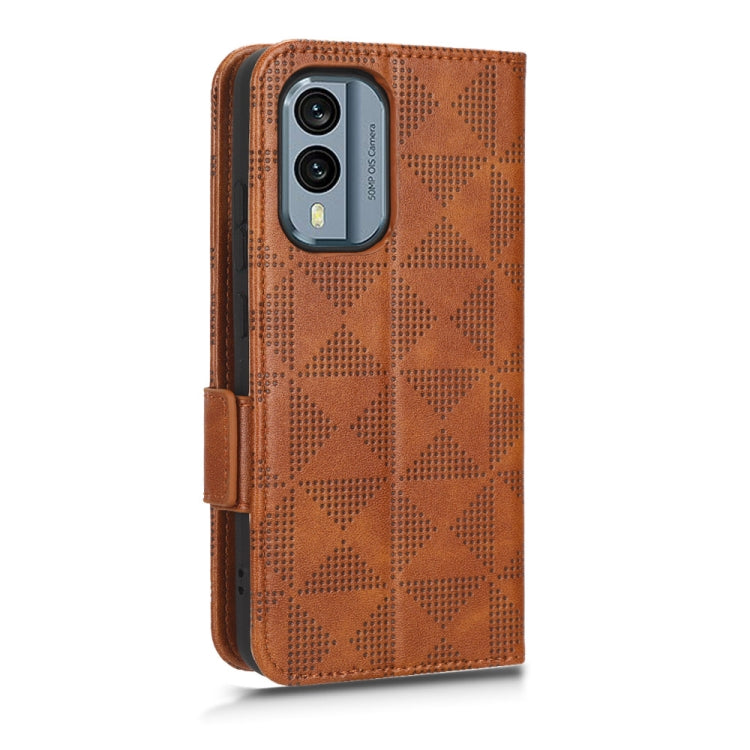 For Nokia X30 5G Symmetrical Triangle Leather Phone Case