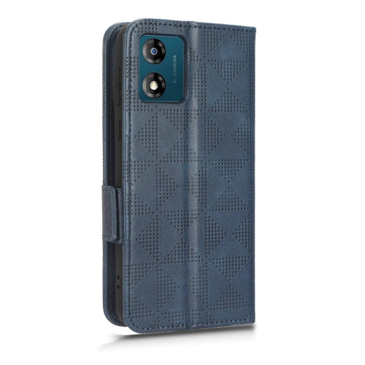 For Motorola Moto E13 4G Symmetrical Triangle Leather Phone Case
