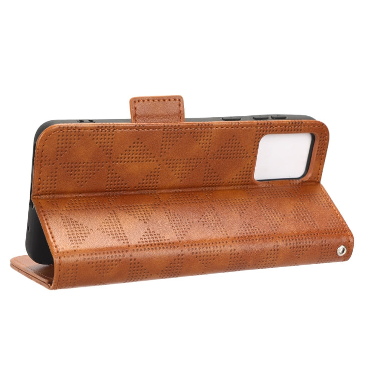 For Motorola Moto E13 4G Symmetrical Triangle Leather Phone Case