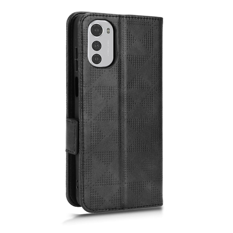 For Motorola Moto E32 4G Symmetrical Triangle Leather Phone Case