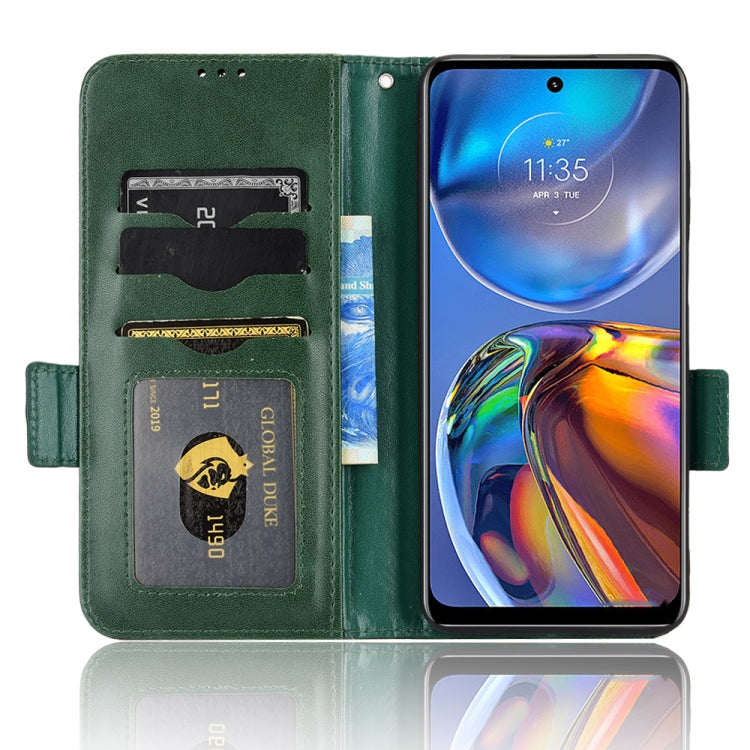 For Motorola Moto E32 4G Symmetrical Triangle Leather Phone Case