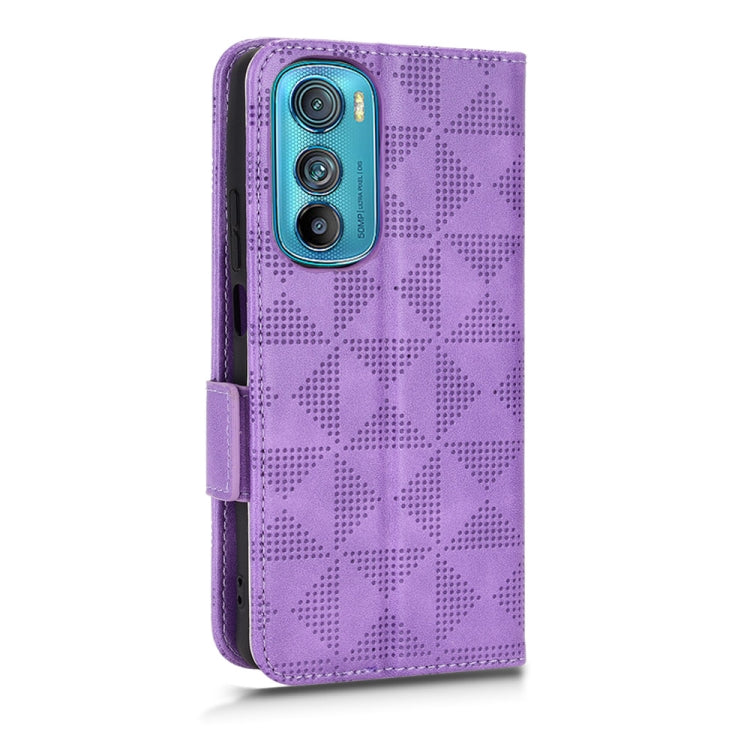 For Motorola Edge 30 Symmetrical Triangle Leather Phone Case
