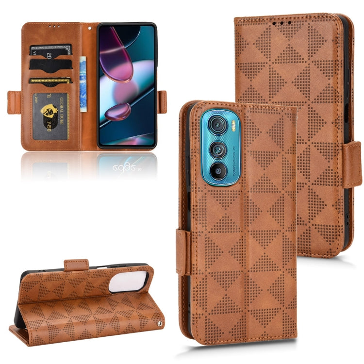 For Motorola Edge 30 Symmetrical Triangle Leather Phone Case