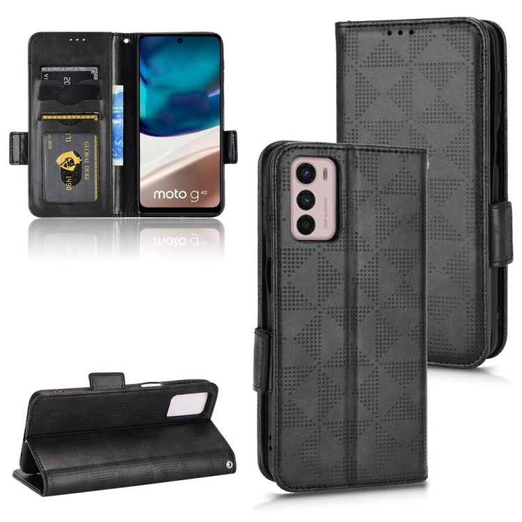 For Motorola Moto G42 Symmetrical Triangle Leather Phone Case