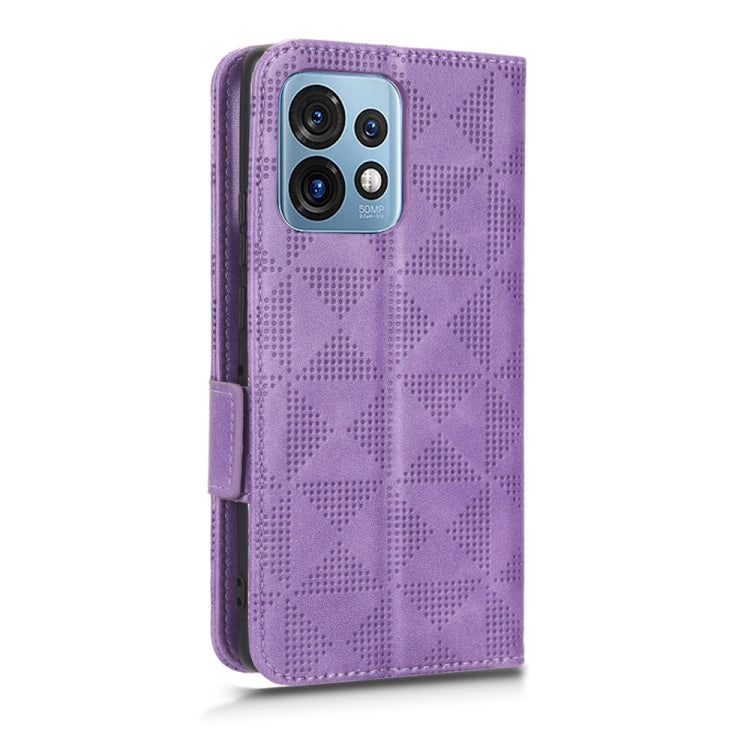 For Motorola Moto X40 Pro Symmetrical Triangle Leather Phone Case