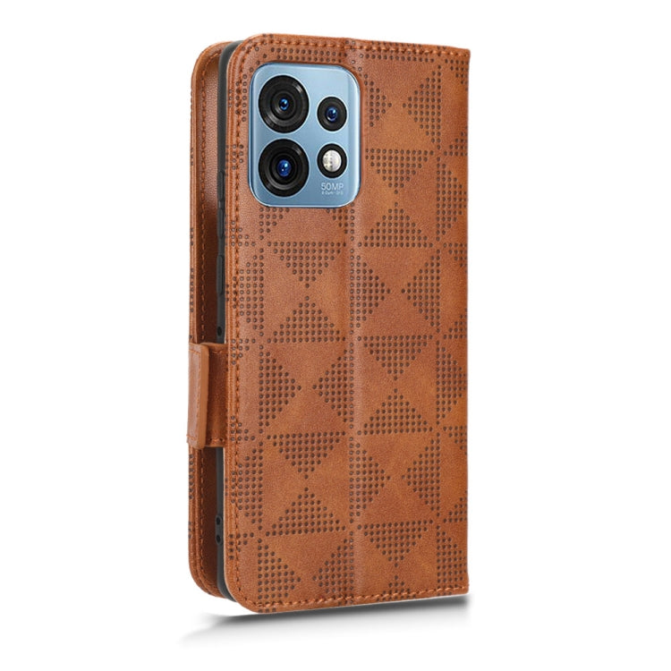 For Motorola Moto X40 Pro Symmetrical Triangle Leather Phone Case