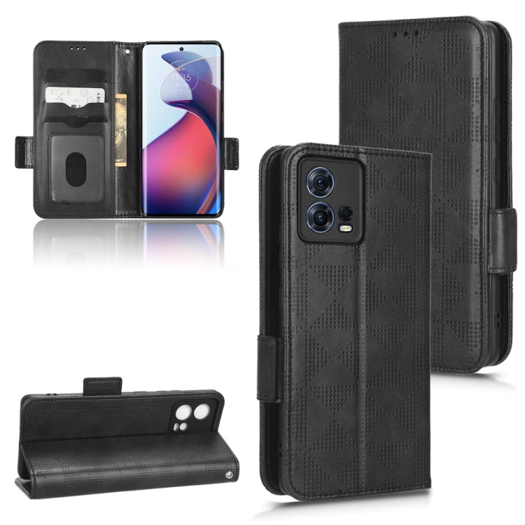 For Motorola Edge 30 Fusion Symmetrical Triangle Leather Phone Case