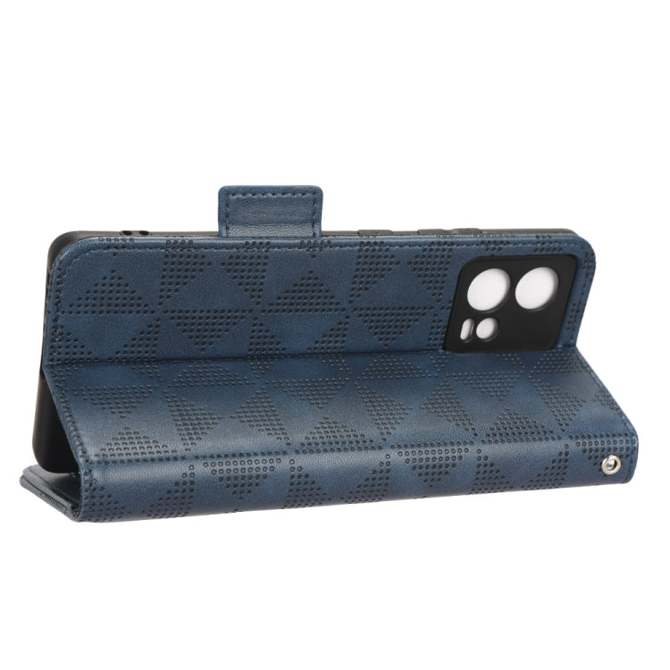 For Motorola Edge 30 Fusion Symmetrical Triangle Leather Phone Case