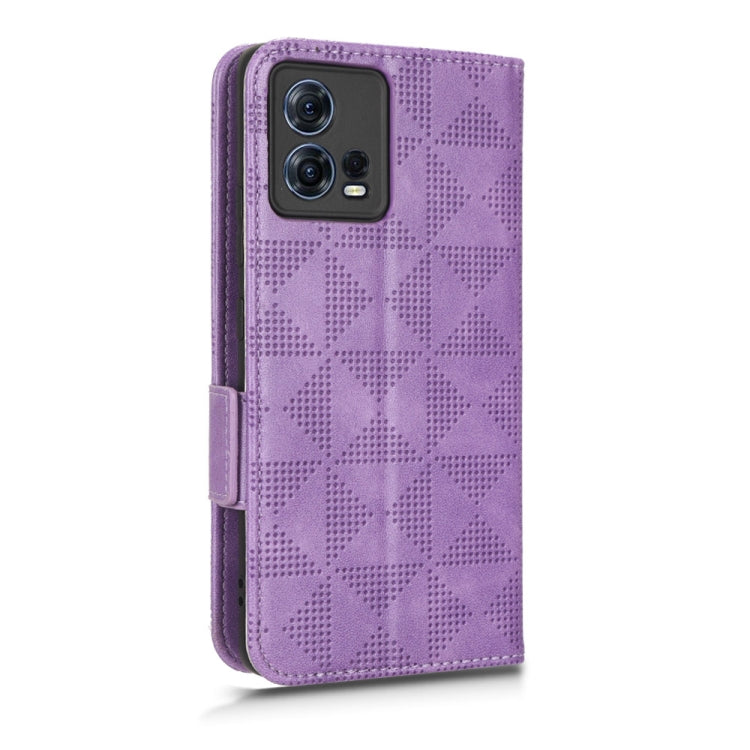 For Motorola Edge 30 Fusion Symmetrical Triangle Leather Phone Case