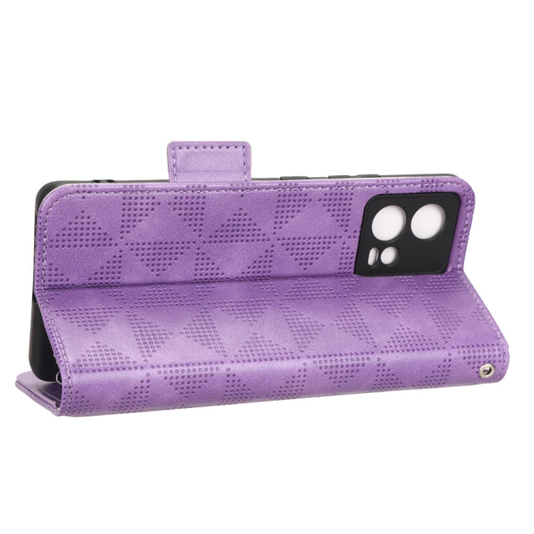 For Motorola Edge 30 Fusion Symmetrical Triangle Leather Phone Case