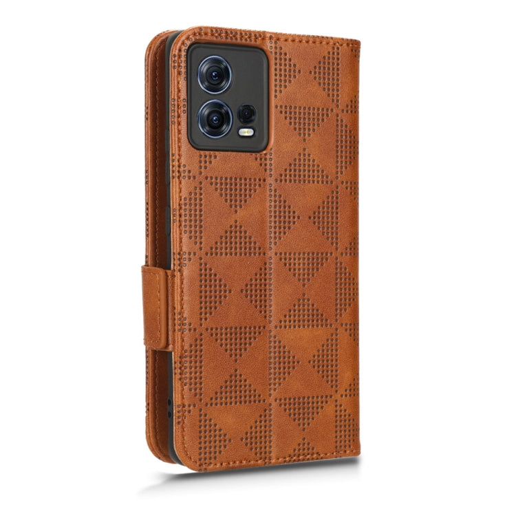 For Motorola Edge 30 Fusion Symmetrical Triangle Leather Phone Case